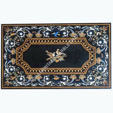 Marble Dining Center Table Top Marquetry Bird Inlay Work Outdoor Decor E630