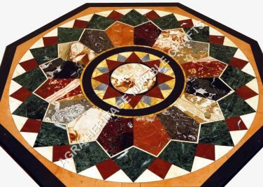 24" Marble Kitchen Corner Table Top Marquetry Multi Inlay Furniture Decor E488
