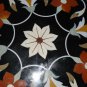 24" Black Round Marble Coffee Table With Stand Floral Pietra Dura Inlay Decor