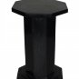 24" Black Round Marble Coffee Table With Stand Floral Pietra Dura Inlay Decor
