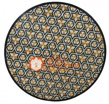 30" Round Marble Bedroom Center Side Table Top Unique Mosaic Inlay Decor H5682
