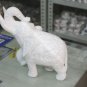 12" White Statue Marble Elephant Hand Carved Design Show Piece Gift Decor H5720B