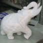 12" White Statue Marble Elephant Hand Carved Design Show Piece Gift Decor H5720B