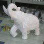 12" White Statue Marble Elephant Hand Carved Design Show Piece Gift Decor H5720B
