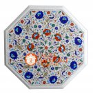 22" Marble Coffee Table Top Peacock Lapis Carnelian Multi Inlay Floral Arts H025 22" Marble Coffee Table Top Peacock Lapis Carnelian Multi Inlay Floral Arts H025
