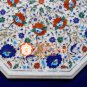 22" Marble Coffee Table Top Peacock Lapis Carnelian Multi Inlay Floral Arts H025