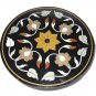 23" Black Round Marble Coffee Table Top Handmade Marquetry Home Decor With Stand