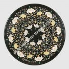 24" Black Marble Round Coffee Center Table Top Marquetry Inlay Patio Decor H5186