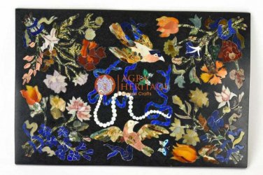 Marble Housewarming Coffee Table Top Lapis Lazuli Furniture |24"x18" Inch E1660