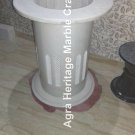 24"x15" White Modern Marble Stand Filigree Handmade Art Living Decor E579