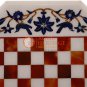 18"x18" Marble Chess Top Table Carnelian Mosaic Inlay Art Columbus Gift Decor