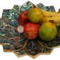 10" Marble Handmade Fruit Storage Bowl Real Pauashell Stone Art Christmas Gift