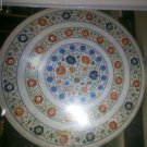 24" White Marble Coffee Kitchen Table Top Multi Marquetry Inlay Design Decor