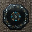 24" Marble Coffee Table Top Mother of Pearl Carnelian Turquoise Inlay Home Decor