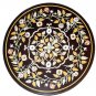 30" Marble Coffee Bedroom Black Table Top Marquetry Inlay Decor Furniture H3482A