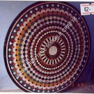30" Black Marble Round Coffee Custom Table Top Mosaic Inlay Kitchen Decor H5015