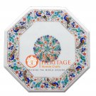 18" Marble Coffee Table Top Peacock Bird Parrot Multi Floral Inlay Decor H034 18" Marble Coffee Table Top Peacock Bird Parrot Multi Floral Inlay Decor H034