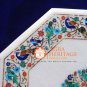 18" Marble Coffee Table Top Peacock Bird Parrot Multi Floral Inlay Decor H034