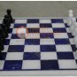 15"x15" Marble Chess Top Coffee Table Lapis Mosaic Inlay Design Columbus Gift