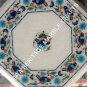 Marvelous Marble Octagon Bedroom Table Top Turquoise Multi Inlay Bird Arts H5394