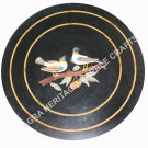 Black Marble Coffee Center Table Top Mosaic Inlay Bird Art KItchen Decor E671