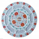 Exclusive Marble Round Decorative Plate Hakik Inlay Filligree Arts Gifts H4537