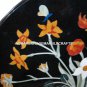 Black Marble Coffee Center Table Top Handmade Inlay Design Furniture Decor H494