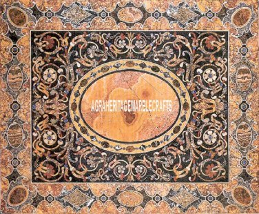 White Marvelous Marble Dining Table Marquetry Inlay Art Living Room Decor H4032