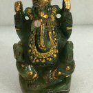 3" Antique Jade Stone Lord Ganesha Ji Sculpture Gemstone Housewarming Gift Decor