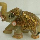 3" Unique Rose Quartz Salute Pose Elephant Figurine Best Housewarming Gift Decor
