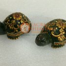 Handmade Jade Good Luck Tortoise Pair Handpainted Collectible Living Room Decor