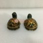 Handmade Jade Good Luck Tortoise Pair Handpainted Collectible Living Room Decor