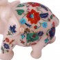 4" White Jumbo Elephant Sculpture Lapis Multi Stone Inlaid Housewarming Gift Art