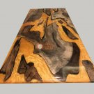Mappa Burl Wooden Epoxy Clear Resin River Center Dining Personalize Furniture