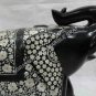 16" Black Marble Elephant Statue Mother of Pearl Inlay Precious Stone Gift E1325