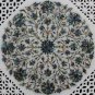 24" Filigree White Marble Coffee Table Top Paua Shell Inlay Precious Stone Decor
