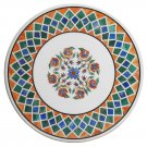 30" Marble Coffee Table Top Pietradure Lapis Hakik Gemstone Inlay Outdoor Decor
