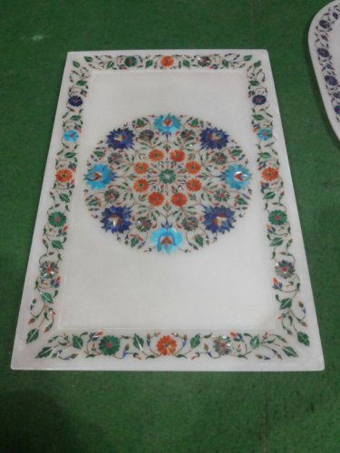 10"x18" Marble Big Trays Tray Serving Dishe Inlay Pietra Dura Columbus Day Decor