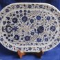 15"x10" White Marble Serving Tray Lapis Lazuli Inlay Handicraft Floral Art Decor