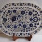 15"x10" White Marble Serving Tray Lapis Lazuli Inlay Handicraft Floral Art Decor
