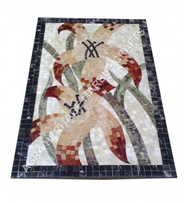 Marble Center Dining Table Top Mosaic Inlay Fine Design Christmas Decor E1540