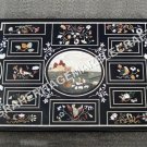 4'x2' Black Marble Dining Hallway Table Top Marquetry Bird Floral Inlay Art E832