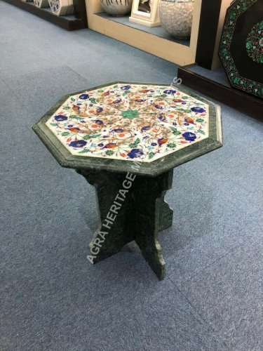 30" Green Marble Coffee Table Top With Stand Multi Inlay Decor Home Bedroom E946