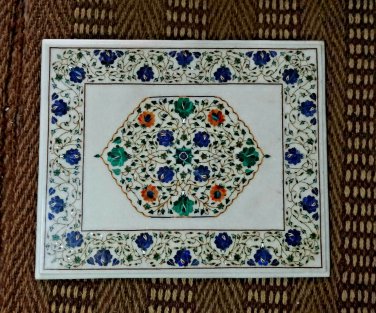 Marble Coffee Outdoor Table Top Multi Inlay Marquetry Floral Art Furniture Decor