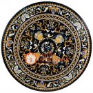 49" Marble Dining Round Table Top Pietra Dura Italian Inlay Hallway Decor E1580