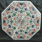 30" White Marble Coffee Corner Table Top Multi Marquetry Inlay Floral Arts H3409 30" White Marble Coffee Corner Table Top Multi Marquetry Inlay Floral Arts H3409