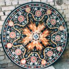 36" Round Marble Black Dining Online Table Top Inlay Pietra Dura Art Decor H4873 36" Round Marble Black Dining Online Table Top Inlay Pietra Dura Art Decor H4873