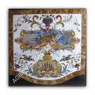 36" Marble Corner Hallway Table Top Inlay Antique Design Furniture Decor E1039