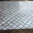 36" Marble Dining Side Table Top Mother of Pearl Inlay Precious Stone Gift E1428