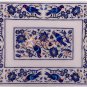 12"x8"x4" Marble White Jewelry Lidded Box Lapis Marquetry Floras Veterans Gift